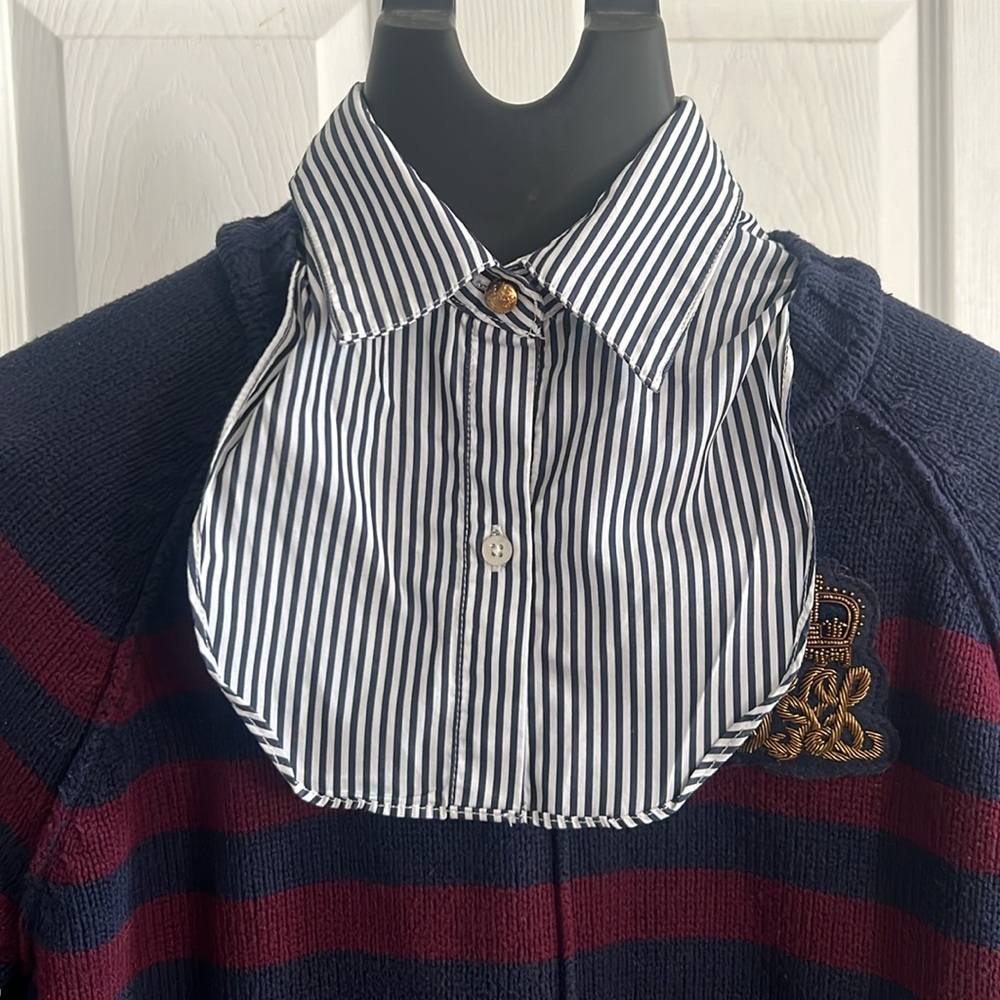 COPY - Ralph Lauren Burgundy and navy stripe sweater size L - Picture 6 of 13